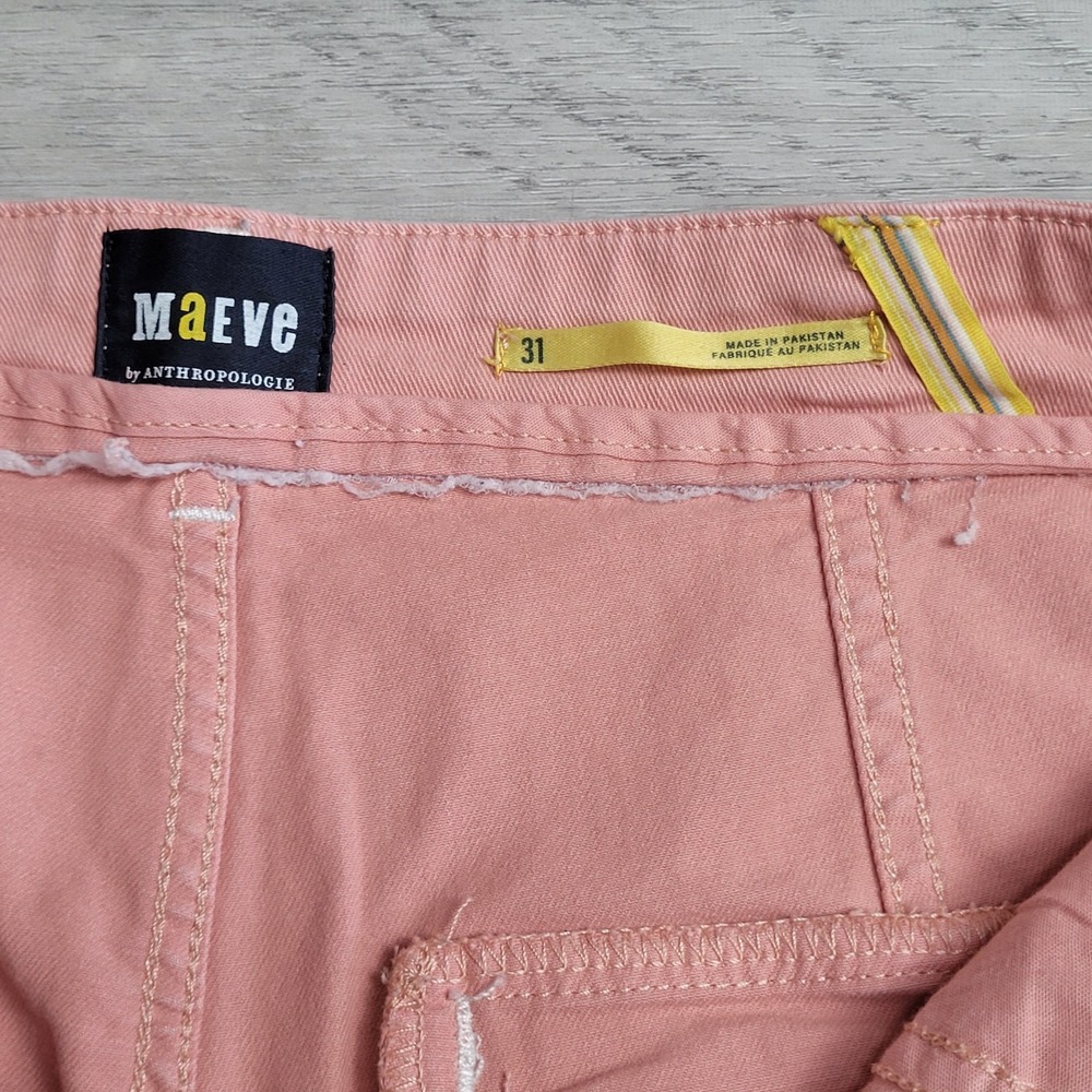 🌸Anthropologie Maeve Jeans Women 31 Peach Delaney Wide Leg High Rise Clean-Seam - Picture 5 of 16
